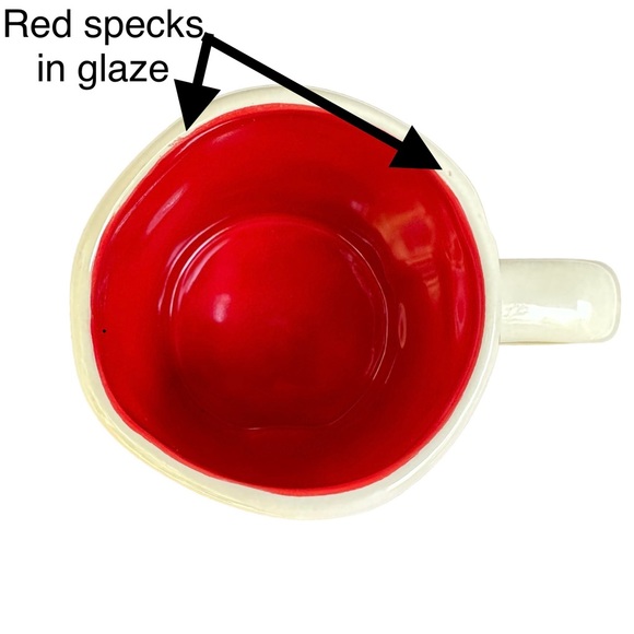 Rae Dunn HUGS KISSES Mug Two Sided White Red Interior NWT 2017 OG - Picture 11 of 15